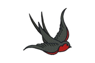 Colorful Swallow Tattoo