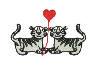 Lover Tigers Embroidery Design