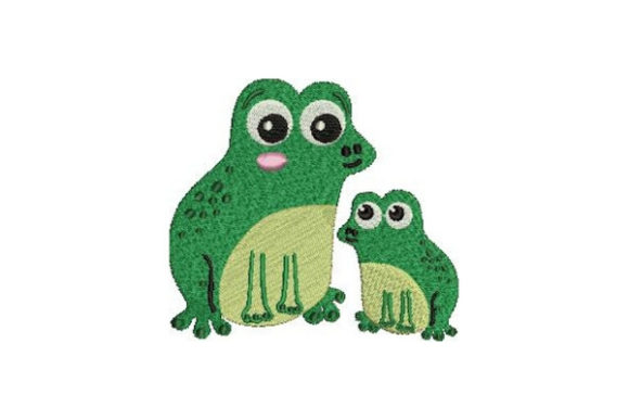 Mom and Baby Frog: A Seasonal Embroidery Gem
