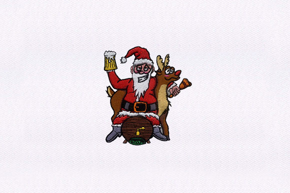Reindeer Santa Claus Embroidery Design