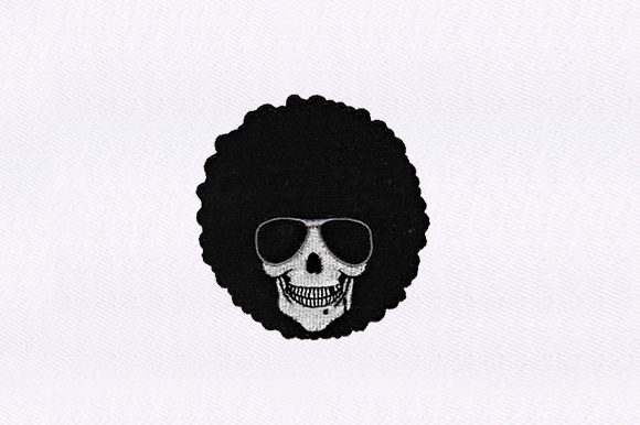 Shades Wearing Skull Embroidery Design