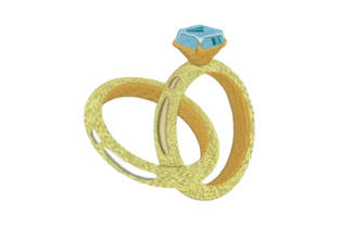 Wedding Rings Embroidery Design